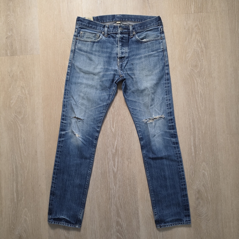 J.Crew Men's 484 Selvedge Jeans - Blue Denim‎ 32x32 Slim Fit